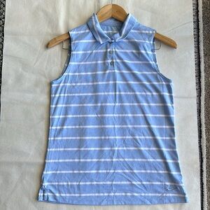 Nike Women's Dri-fit Sleeveless Striped Golf Polo  Size Medium